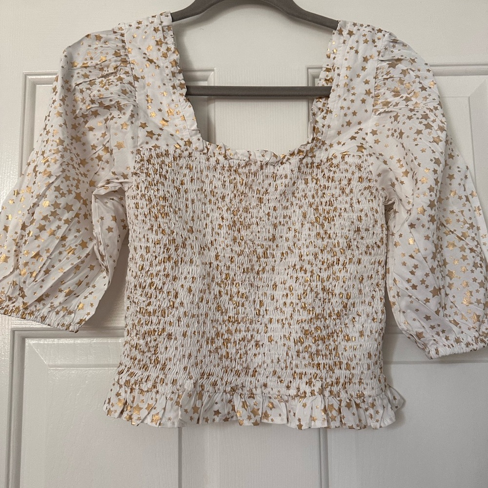 NWT Emily McCarthy Starry Night Smocked Top
